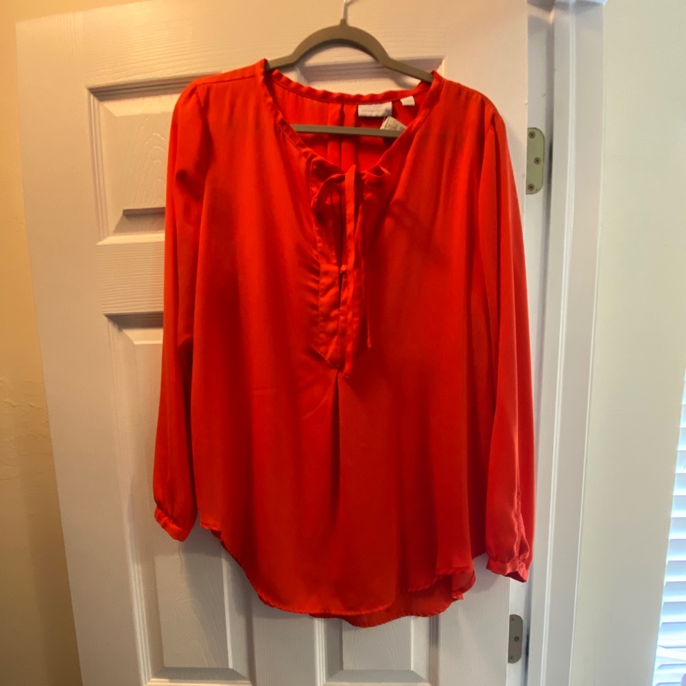 L Red New York & Company Blouse